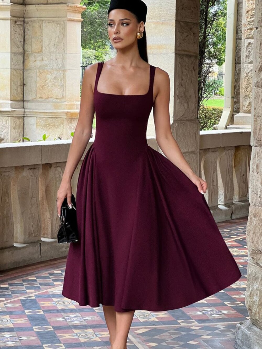 Babyboo Fashion Betty Midi Dress- Cherry Lacquer - Picture 5 of 7